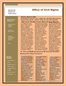 Newsletter Date  Office of Civil Rights December 2011 Volume 2, Issue 2