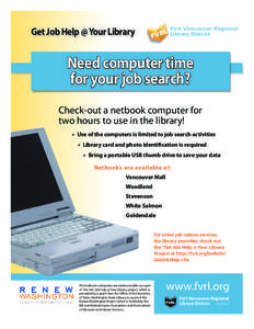 Get Job Help @ Your Library  Fort Vancouver Regional L FVR Library District