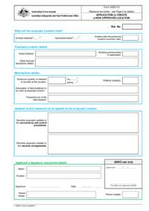 Form ASO112 (Replaces two forms – see Page 2 for details) APPLICATION to CREATE a NEW APPROVED LOCATION