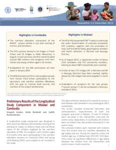 Newsletter n.5 December[removed]Highlights in Malawi Highlights in Cambodia The nutrition education component of the