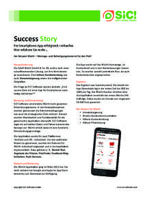 Success Story Per Smartphone-App erfolgreich verkaufen. Hier erfahren Sie mehr… Am Beispiel Würth – Montage- und Befestigungsmaterial für den Profi Herausforderung Die Adolf Würth GmbH & Co. KG suchte nach einer