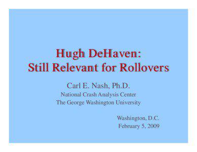 Hugh DeHaven: Still Relevant for Rollovers