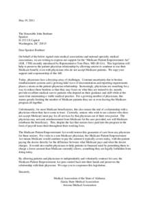 Coalition Letter to Speaker on Medicare Patient Empowerment Act