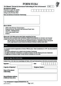 FORM IU(3e)  “De Minimis” Election by Investment Undertaking for Year of Assessment Tax Reference Number Remember to quote this number in all correspondence or when