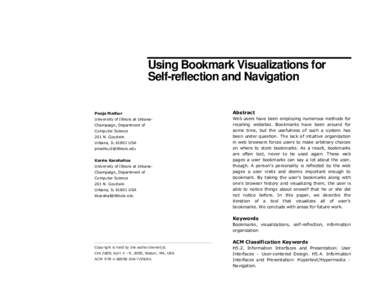 Using Bookmark Visualizations for Self-reflection and Navigation Pooja Mathur Abstract