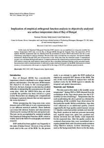 Indian Journal of Geo-Marine Sciences Vol. 43(1), January 2014, ppImplication of empirical orthogonal function analysis to objectively analyzed sea surface temperature data of Bay of Bengal Tarumay Ghoshal, Sudip