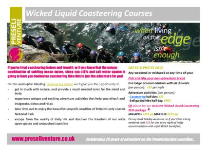wicked liquid coasteering courses