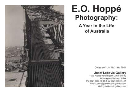 E.O. Hoppé Photography: A Year in the Life of Australia  Collectors’ List No. 148, 2011