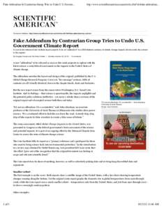 Fake Addendum by Contrarian Group Tries to Undo U.S. Govern...  http://www.scientificamerican.com/article.cfm?id=fake-addendum... Permanent Address: http://www.scientificamerican.com/article.cfm?id=fake-addendum-by-contr