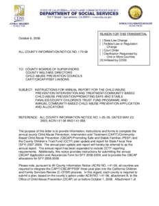 REASON FOR THIS TRANSMITTAL  October 6, 2008 ALL COUNTY INFORMATION NOTICE NO. I-70-08