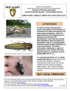 PEST ALERT  State of New Hampshire Department of Resources and Economic Development  Division of Forests and Lands