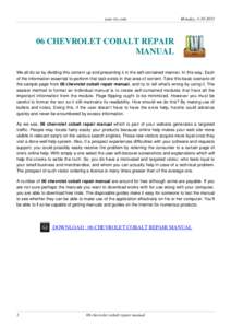 sanc-try.com  Monday, CHEVROLET COBALT REPAIR MANUAL