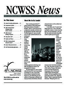 NCWSS News ○ Meet Me in St. Louis!  ○