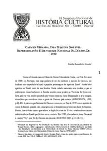 CARMEN MIRANDA, UMA PEQUENA NOTÁVEL: REPRESENTAÇÃO E IDENTIDADE NACIONAL NA DÉCADA DE 1930