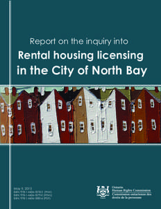 Report on the inquiry into  Rental housing licensing in the City of North Bay