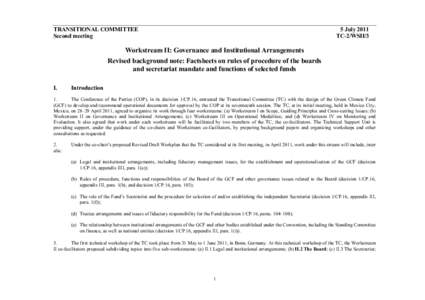 Business / Global Environment Facility / International organizations / Corporate governance / Corporations law / Politics / The Adaptation Fund / The Global Fund to Fight AIDS /  Tuberculosis and Malaria / Quorum / Committees / Parliamentary procedure / Structure