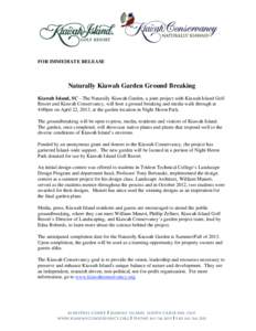 Microsoft Word - Garden Ground Breaking Release.doc