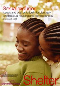 Sexual exclusion  issues and best practice in lesbian, gay and bisexual housing and homelessness by Deborah Gold