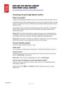 Accessing non-print legal deposit content