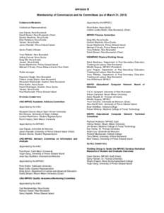 APPENDIX B Membership of Commission and its Committees (as of March 31, 2012) COMMISSION MEMBERS Appointed by the MPHEC: