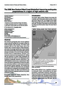 The 2009 New Zealand West Coast ShakeOut: Improving earthquake preparedness in a region of high