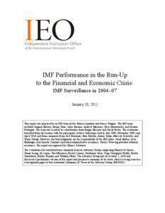 IMF Performance in the Run-Up to the Financial and Economic Crisis: IMF Surveillance in 2004–07