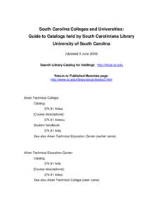 Claflin University / Horry-Georgetown Technical College / Midlands / Trident Technical College / Florence–Darlington Technical College / South Carolina / South Carolina Technical College System / Columbia /  South Carolina