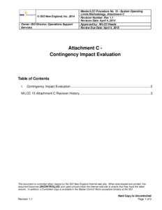 © ISO New England, Inc[removed]Owner: ISO Director, Operations Support Services Master/LCC Procedure No[removed]System Operating Limits Methodology, Attachment C