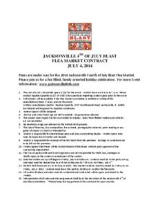 JACKSONVILLE 4TH OF JULY BLAST FLEA MARKET CONTRACT JULY 4, 2014