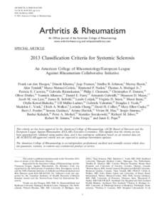 ARTHRITIS & RHEUMATISM Vol. ●, No. ●, ● 2013, pp xx–xx DOI[removed]art.38098 © 2013, American College of Rheumatology  Arthritis & Rheumatism