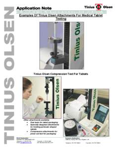 Examples Of Tinius Olsen Attachments For Medical Tablet Testing Tinius Olsen Compression Test For Tablets  Other attachments available;