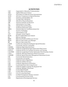 CHAPTER 14  ACRONYMS AAC ABA ACSA