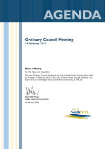 Agenda of Ordinary Council Meeting - 24 February 2015