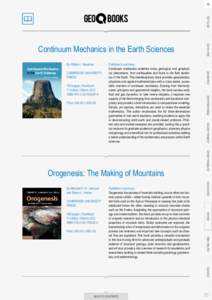 Orogenesis: The Making of Mountains By Michael R. W. Johnson and Simon L. Harley CAMBRIDGE UNIVERSITY PRESS 398 pages | Hardback