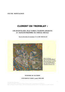 SYLVIE MONTAGNON  CLEMENT DU TREMBLAY :