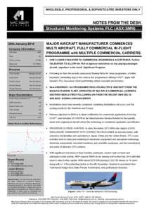 WHOLESALE, PROFESSIONAL & SOPHISTICATED INVESTORS ONLY  NOTES FROM THE DESK Structural Monitoring Systems PLC (ASX:SMN)  29th January 2014