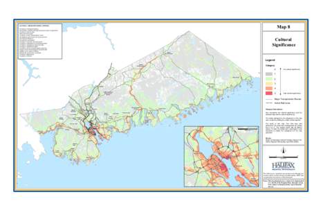 Map 8  CULTURAL LANDSCAPES MODEL CRITERIA: Proximity to heritage properties Parcel fabric coded by heritage categories (Year of registration) Proximity to historic sites