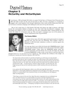 Page 83  Chapter 5 McCarthy and McCarthyism  I