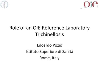 Role of an OIE Reference Laboratory Trichinellosis Edoardo Pozio Istituto Superiore di Sanità Rome, Italy