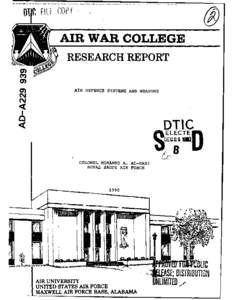 AIR WAR COLLEGE  AIR DEFENCE SYSTEMS AND WEAPONS ITI ^ELECT