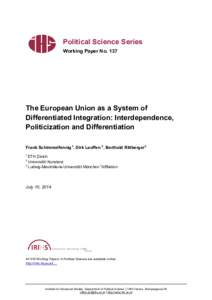 The European Union as a System of Differentiated Integration