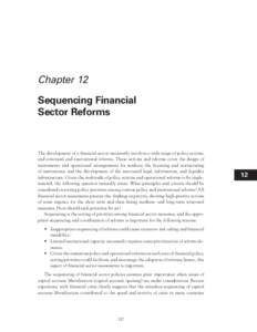 Financial Sector Assessment A Handbook, Chapter 12 Sequencing Financial Sector Reforms, IMF and World Bank, August 2005