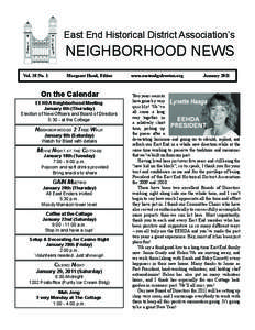 East End Historical District Association’s  NEIGHBORHOOD NEWS Vol. 38 No. 1