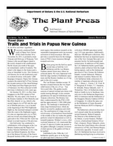 Department of Botany & the U.S. National Herbarium  The Plant Press New Series - Vol[removed]No. 1  January-March 2013