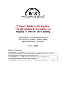 Microsoft Word - WWB Report on the Remittance Industry and Financial Access in the Gambia Oct 2011