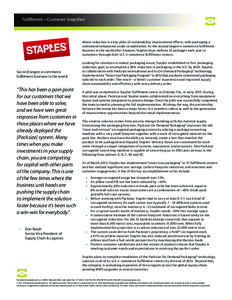 Staples Inc. / Packaging and labeling / Packsize / Fulfillment house / Staple / Supply chain / Inventory / Sustainable packaging / Corrugated fiberboard / Business / Technology / Supply chain management