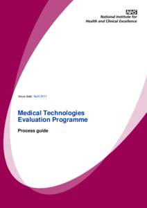 Issue date: AprilMedical Technologies Evaluation Programme Process guide