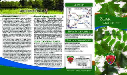 Location  Zoar State Forest Location Map