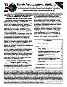 iisd Vol. 24 No. 64 Earth Negotiations Bulletin  ITTC-39