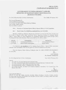 RBE No.  U[removed]Clarification/Corrigendum No.4 GOVERNMENT OF INDIA (BHARAT SARKAR)